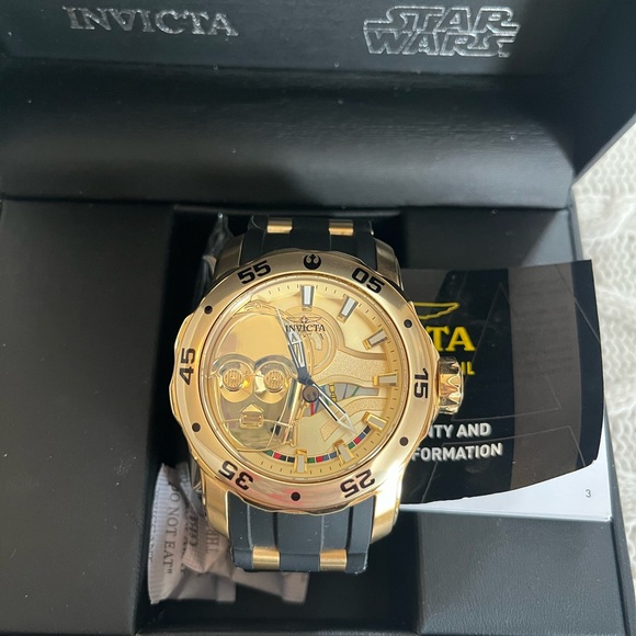 Invicta Men’s Star Wars Gold and Black Watch Limited Edition C-3PO OSFM - Picture 4 of 13